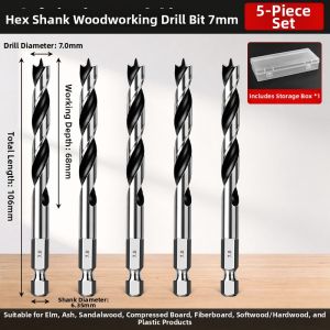 DAIENGONGJU | High Hardness Three-pointed Hex Shank Spiral Drill Bit for Wood