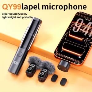 Basix | Mini Wireless Lavalier Microphone Type-C Noise Cancellation for Video Recording Phone Interview Pod Portable Mic with Noise Redu