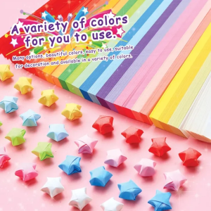 540PCS Colorful Stars Origami DIY Stars Fold Hand Crafts Colorful Cartoon Lucky Star Decoration Paper