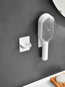 Bathroom Wall-Mounted Comb Storage Rack No-Drilling Spineless Comb Shape Comb Airbag Comb Hook Storage Box Resin Material Japanese Style