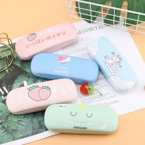 Portable Folding Eyeglasses Case for Girls Students Cute Cartoon Anti-Pressure Compact Design Eye Box Optical Accessories