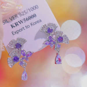 ต่างหูรูปผีเสื้อใบacer เครื่องประดับแฟชั่นสุดหรู ต่างหูรูปหยดน้ำ ดอกไม้ โลหะผสม ทองแดงเคลือบเงิน สำหรับผู้หญิง