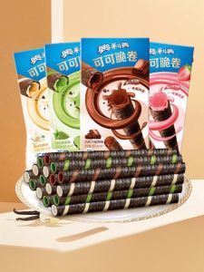 Oreo Cocoa Crisp Roll 50g Vanilla Mousse Strawberry Chocolate Wafer Egg Roll Snack Biscuit 6 Boxes Leisure Cookies