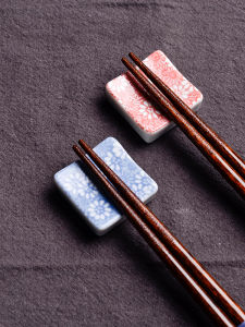 Kawai Premium Chopsticks Holder Sakura Design Japanese Style High End Ceramic Chopsticks Rest Home Dining Utensils Accessories