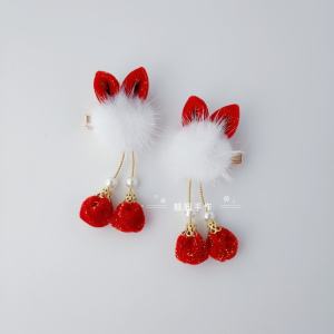 กิ๊บติดผมรูปกระต่ายน่ารัก หางกระดุมสไตล์ชาติพันธุ์ หมวกคล้องหูสไตล์โบราณ เครื่องประดับผมสไตล์โบราณ