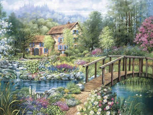 HUACAN Landscape DIY Diamond Paintings Bridge Diamond Embroidery Tree Handmade Square Round Diamond Mosaic Decor For Home