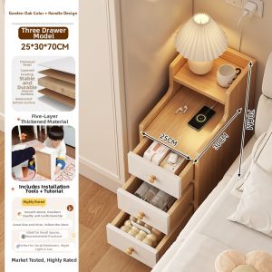 OYIla | Compact Narrow Bedroom Bedside Cabinet for Small Spaces