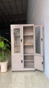 Tủ hồ sơ sắt 2 3 4 cánh kiếng trưng bày - tủ kính đựng tài liệu và giấy tờ có khóa.