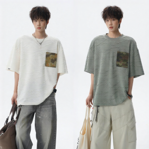Mark Fairwhale | Textured Ice Silk Loose Breathable Casual Short Sleeve T-Shirt