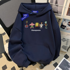 Áo Nỉ Dáng Rộng Phong Cách Mỹ Cổ Điển Màu Trắng Xám Có Mũ Trùm Đầu Cho Nam Mùa Thu Đông Mới Áo Nỉ Đơn Giản Dáng Rộng