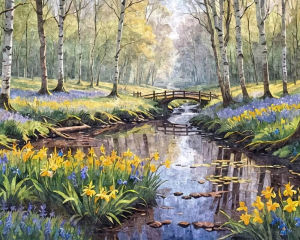 Scenic Forest Tree River Bridge Landscape Jigsaw Puzzle 500/1000/1200/2000PCS Stress Relief Puzzle Wall Art Decor Gift