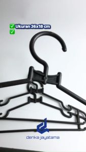 Isi 12 Pcs Hanger Gantungan Baju Celana Laundry Serbaguna Plastik Dewasa Dan Anak 36x18 Warna Hitam