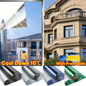 Window Tint for Home One Way Window Privacy Film Window Film Daytime Privacy Anti UV Heat Control Thickened 6mil Window Tint Self-adhesive Glass Window Sticker