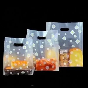 50Pcs Daisy Flower Bread Pack Bag Christmas Candy Cookie Wrapping Bags Wedding Birthday Party Plastic Gift Packaging Bag