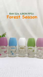 Bình sữa cho bé sơ sinh JUBON PPSU 170 270ml Núm Ti Siêu Mềm Chống Sặc Chống Đầy Hơi Dễ Tiệt Trùng An Toàn Cho Bé Nhiều Họa Tiết Xinh Xắn