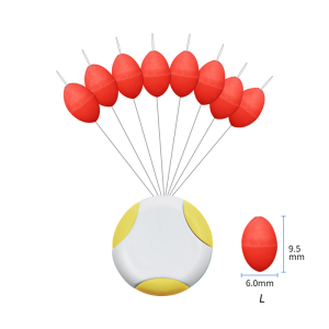 ZYZHE 40pcs/5Sets Fishing Space Beans S/M/L/XL Line Stop Space Beans Red/Luminous White Fly Fishing Large Oval Stopper