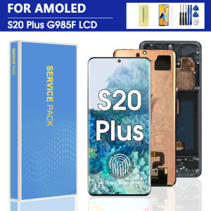 For Samsung S20 Plus LCD Display 5G G986B/DS G986F AMOLED Screen with Frame Touch Digitizer G985F Compatible with S20 Plus