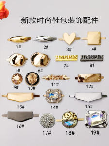 New Fashion round Colorful Rhinestone Rivet Metal Shoe Buckle Decorative Label Sandal Flower Accessories Smooth Surface