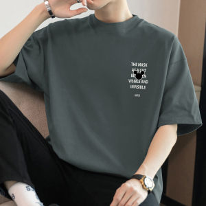 Áo Thun Cotton Nguyên Chất Nam Tay Ngắn Mùa Hè Phong Cách Đường Phố Mỹ Dáng Rộng in Họa Tiết Sọc Cổ Tròn