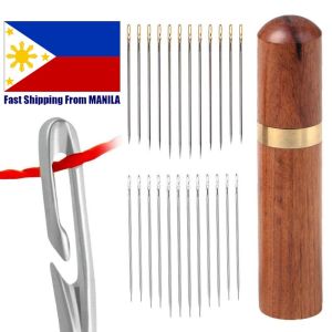 12pcs/Set Elderly Needle-side Hole Blind Needle Hand Household Sewing Stainless Steel Sewing Needless Threading Apparel Sewing