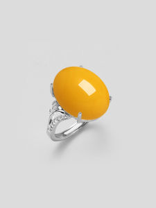 S925 Sterling Silver Ring Setting Empty Mount for DIY Embedding Jadeite Quartz Stone Adjustable Open Ring 12*16.5mm Womens Fashion Jewelry