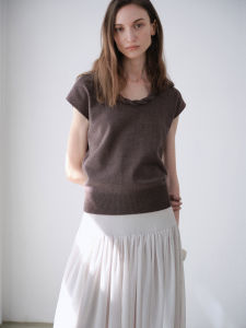 epoque de rueen | Women Slim Fit Cotton Tencel Blend Knit Tee