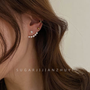 Sugar South Korea Elegant 925 Silver Needle One Pair Two Wearing Style Earrings Stylish Creative Fairy Pearl Earrings Eardrops Female