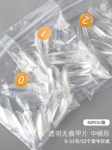 Ultra-Thin Matte Gradient Nail Art Tips Short Ladder Design for Professional Salons Easy to Wear Fake Nails Beauty Tools