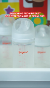 Pigeon Official - New and Improved Wide Neck PP Feeding Bottle 240ml Twin Pack Medium Flow for 3+ Months Babies Anti Colic No Nipple Confusion AVS System Latch On Line BPA Free Ultra Soft Flexible Nipples Japan No. 1 Brand