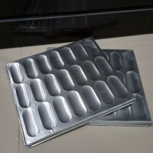 2 Pcs - Loyang Kue Lidah Kucing 22 cm x 24 cm 21 Lubang / Cetakan Lidah Kucing / Loyang Cetakan Kue Lidah Kucing Aluminium Termurah - motif oval