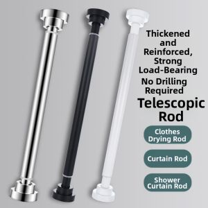 Multifunctional No-drill Stainless Steel Shower Curtain Rod