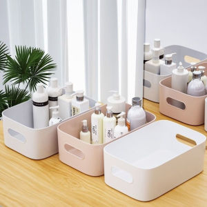 Johor Sellerporary Plastic Storage Box Desktop Sundries Cosmetic Basket Make Up Jewelry Storage Case Sundries Table Container