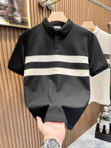 Áo Thun Polo Nam Tay Ngắn Kẻ Sọc Màu Khối Thời Trang Mùa Hè Cổ Polo Thường Ngày Thường Ngày Áo Thun Nam