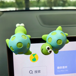 Cartoon Turtle Car Decorations Cute Interior Accessories Electric Vehicle Dashboard Decorations Stress Relief round Shape