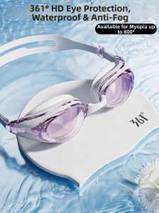 361° | Womens HD Waterproof Fogproof Near-sighted Swimming Goggles Set