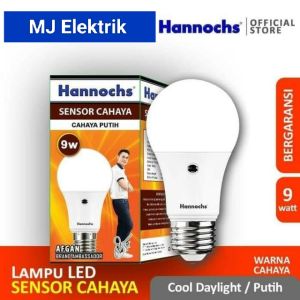 Lampu Led Sensor Cahaya Hannochs 9Watt Cahaya Putih Murah MJ Elektric