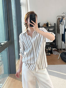 YUFUQING | Elegant Unique Design Womens Long Sleeve Polo Shirt Striped Single Button Closure Spring 2025 Fashion Commute Style Slim Fit