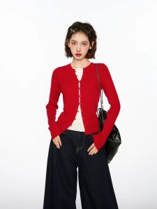 QIAOJIAOYA | Áo Cardigan Dài Tay Giả Hai Mảnh cho Mùa Xuân/Thu