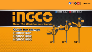 INGCO QUICK GRIP BAR CLAMP | MAXIMUM CLAMPING FORCE 60KG