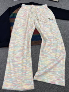 Quần Nỉ Thường Ngày Rộng Rãi Thêu Màu Cầu Vồng Cho Nam Mùa Thu Quần Thể Thao Ống Đứng Rộng Rãi Thoải Mái