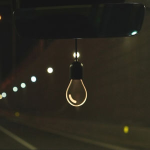 SEAMETAL Car Rearview Mirror Ornament Hanging Decor Retro Small Car Light LED Bulb Atmosphere Lamp for Car Interior Decoration