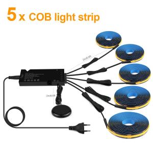 Đèn LED Dải COB Thông Minh Xuyên Gỗ 1-6 Chiếc 1-3m PCB Đen Tích Hợp Cảm Biến Chạm Đèn Nền Tủ TV Tường Cho Phòng Khách