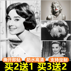 Large Size Audrey Hepburn Marilyn Monroe Vivien Leigh Poster Wall Sticker for Bedroom Clothing Store Self Adhesive Artwork