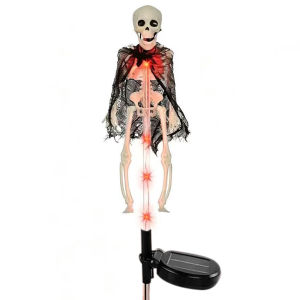 Halloween Solar-Powered Led Skeleton Stand Illuminated Floor Light Quick & Tool-Free Installation For Party Garden Yard Decor