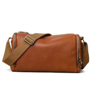 Túi Đeo Chéo Da Thật Đơn Giản Cho Nam Túi Đeo Vai Đơn Túi Đeo Chéo Hình Chữ Nhật Bằng Da Bò Tannin Túi Đeo Vai Thường Ngày Túi Đeo Vai Bằng Da