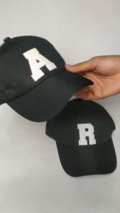 Topi Baseball cap ANAK-ANAK bahan DRIL Abjad Huruf Teks Alphabet/ TOPI HURUF