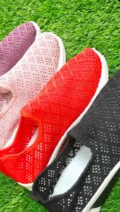 NW010 Sepatu Slip On Wanita Import Sepatu Fashion Wanita Korea Motif Jaring