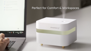 BreezeTech® BreezeMyst – 1200 mAh Silent Air Humidifier | 540ml Tank | USB Rechargeable | 2 Mist Modes | 2 Light Modes