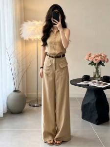 Ge·an·fei | Old Money Style Summer Women Sleeveless Vest and Wide Leg Pants Set