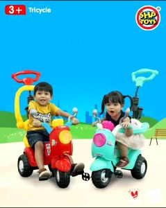 Sepeda Motor Anak Roda 3 Dorong – Bisa Dinaiki Lampu Suara Mainan Anak 1-5 Tahun (Mori SHP 673)